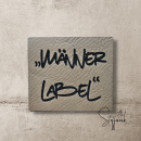 Label  " Männer Label " -  ca. 4,3 cm x 5 cm hoch - Kunstleder ++ Farbauswahl ++